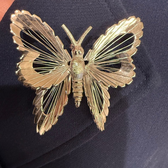 Monet Silver Butterfly Brooch - Picture 3 of 6